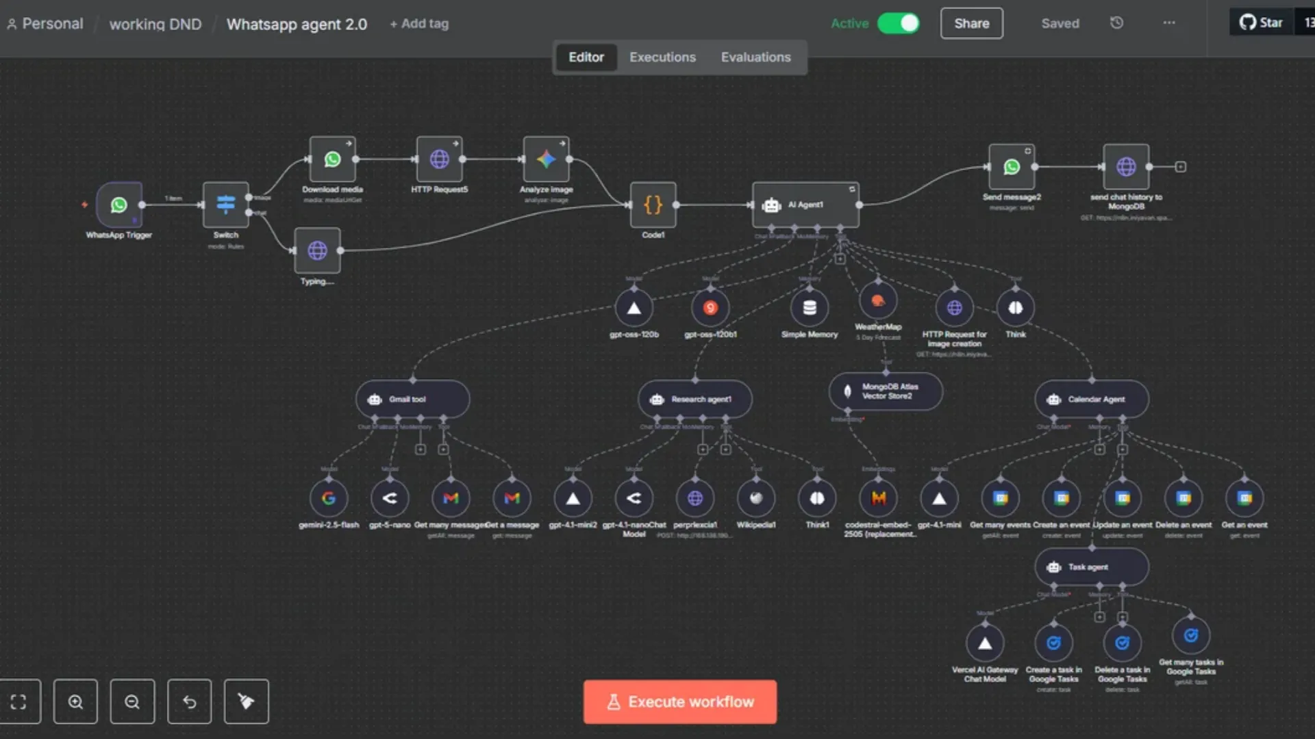 AI automation workflow — n8n pipeline for customer data processing